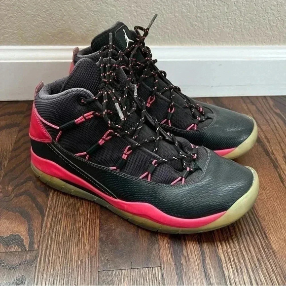 Air Jordan Prime Flight Sneakers Shoes Size 6Y Kids Girls Lace Up Pink Black